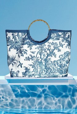 Τσάντα Παραλίας  / Toile de Jouy / Μπλε