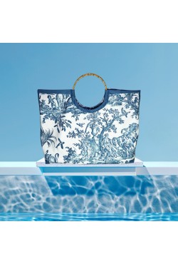 Τσάντα Παραλίας  / Toile de Jouy / Μπλε