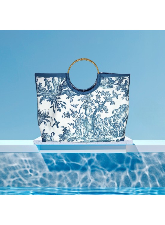 Τσάντα Παραλίας  / Toile de Jouy / Μπλε