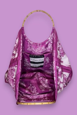 Τσάντα Παραλίας / Toile de Jouy / Φούξια