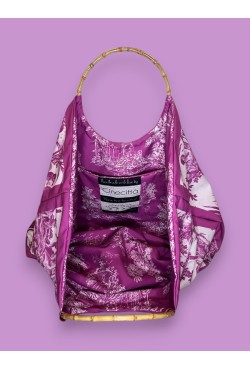 Τσάντα Παραλίας / Toile de Jouy / Φούξια