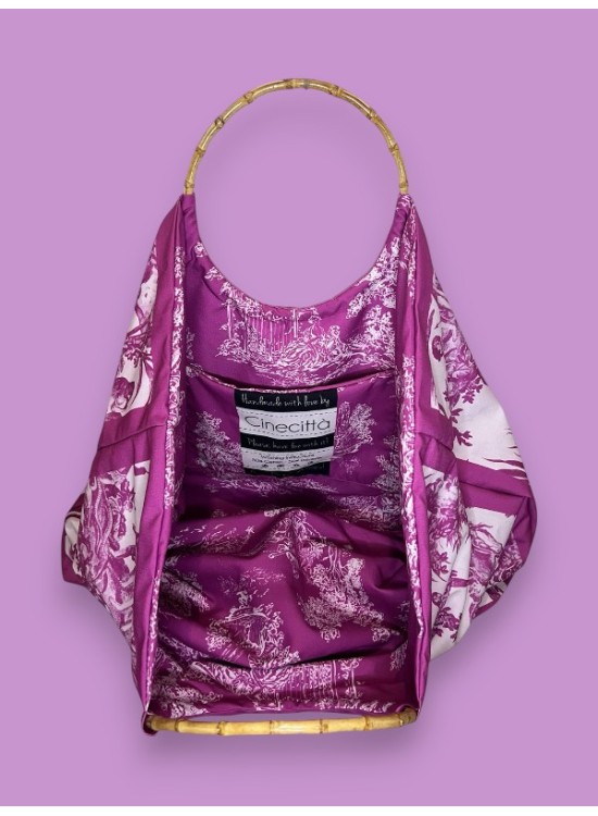 Τσάντα Παραλίας / Toile de Jouy / Φούξια