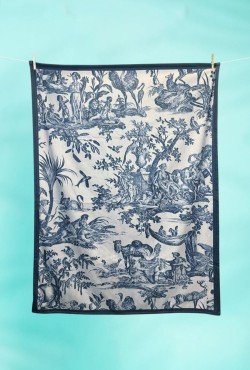 Bamboo Πετσέτα Θαλάσσης / Toile de Jouy / Μπλε
