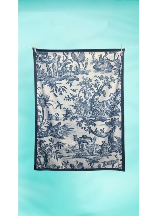 Bamboo Πετσέτα Θαλάσσης / Toile de Jouy / Μπλε