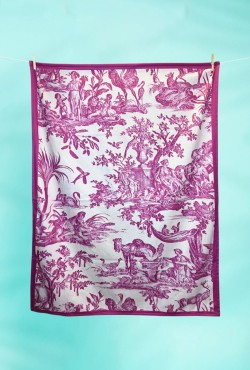 Bamboo Πετσέτα Θαλάσσης / Toile de Jouy / Φούξια