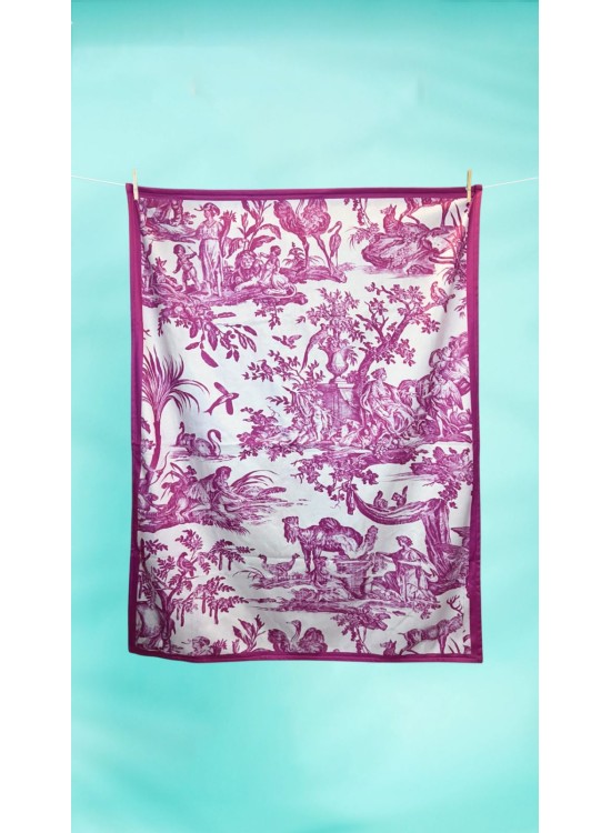 Bamboo Πετσέτα Θαλάσσης / Toile de Jouy / Φούξια