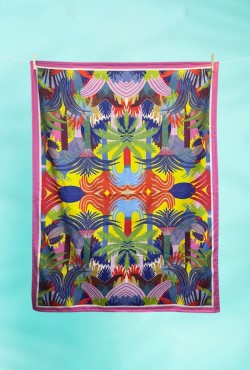 Bamboo Πετσέτα Θαλάσσης / Τροπικό Δάσος / Πολύχρωμο