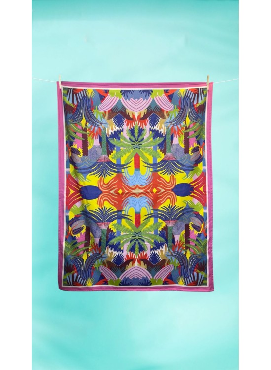 Bamboo Πετσέτα Θαλάσσης / Τροπικό Δάσος / Πολύχρωμο