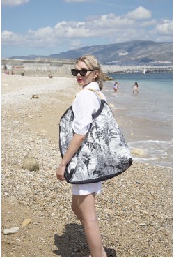 Τσάντα Παραλίας / Toile de Jouy / Μαύρο
