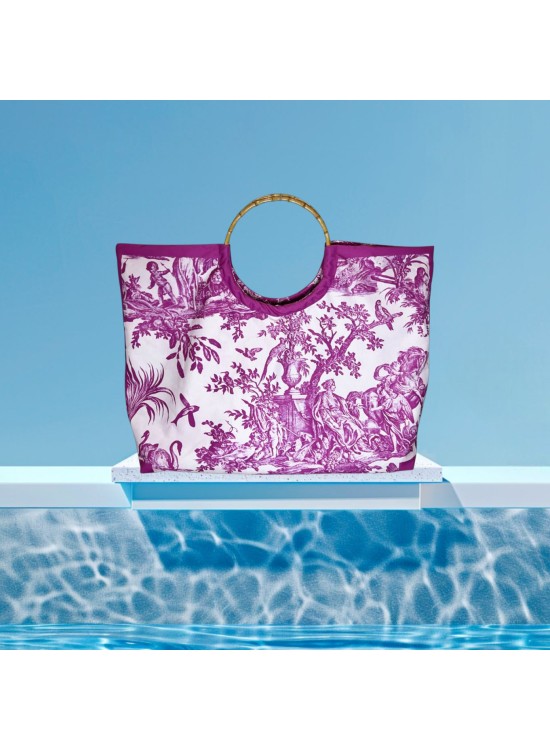 Τσάντα Παραλίας / Toile de Jouy / Φούξια